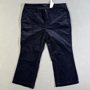 Talbots 14WP Purple High Waist Straight Leg Crop Corduroy‎ Pants Plus Size